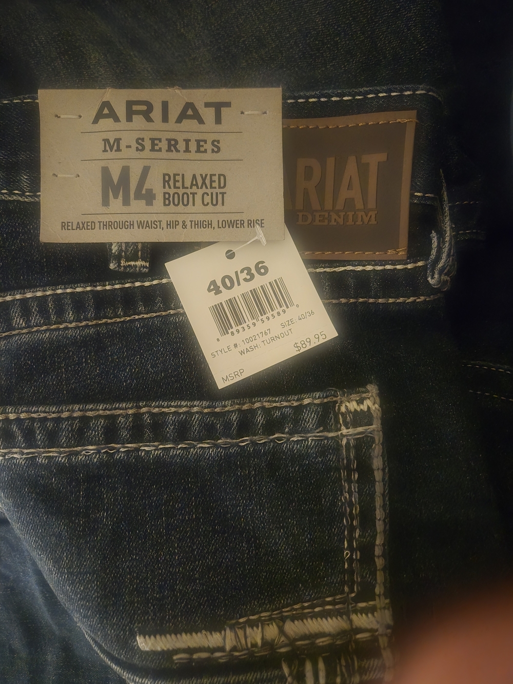 Ariat M4 Relaxed Boot Cut Jeans - Dark Blue
